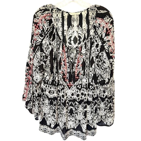 Soft Surroundings Tops - Soft Surroundings Womens Boho Peasant Cottage Top Size XL Sequins Embroidered